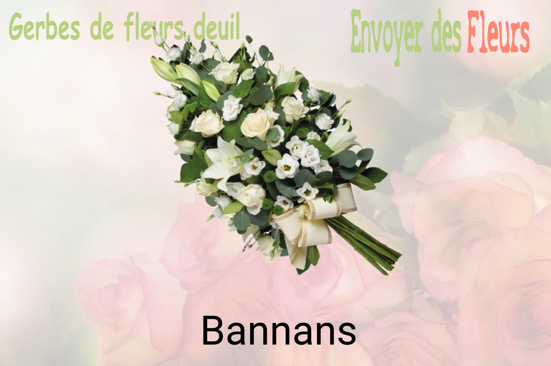 Gerbe de fleurs de deuil livrée à Bannans